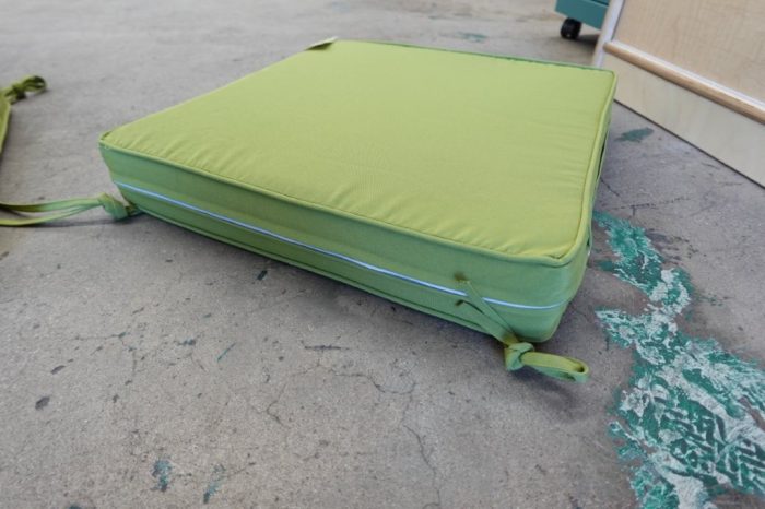 Square downluxe Waterproof Outdoor Patio Chair Cushions in Grass Green - Image 3