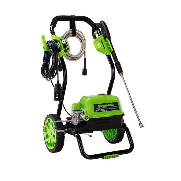 Greenworks 2000-PSI 1.1-GPM Cold Water Electric Pressure Washer with 3 Spray Tips