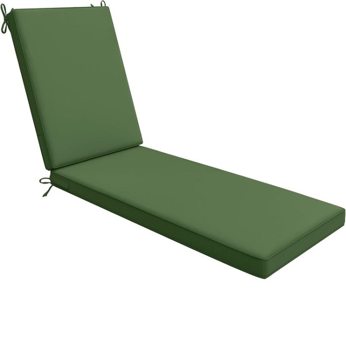 AAAAAcessories Outdoor Chaise Lounge Cushions 74" x 23" x 3"- Dark Moss Green