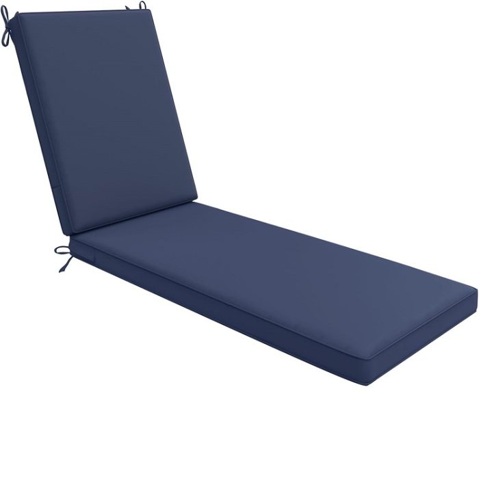 AAAAAcessories Outdoor Chaise Lounge Cushions 80" x 26" x 3" - Navy Blue
