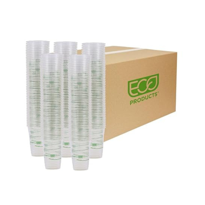 Eco-Products GreenStripe Compostable Cold Cups, 16 oz, Clear, 1000 Count
