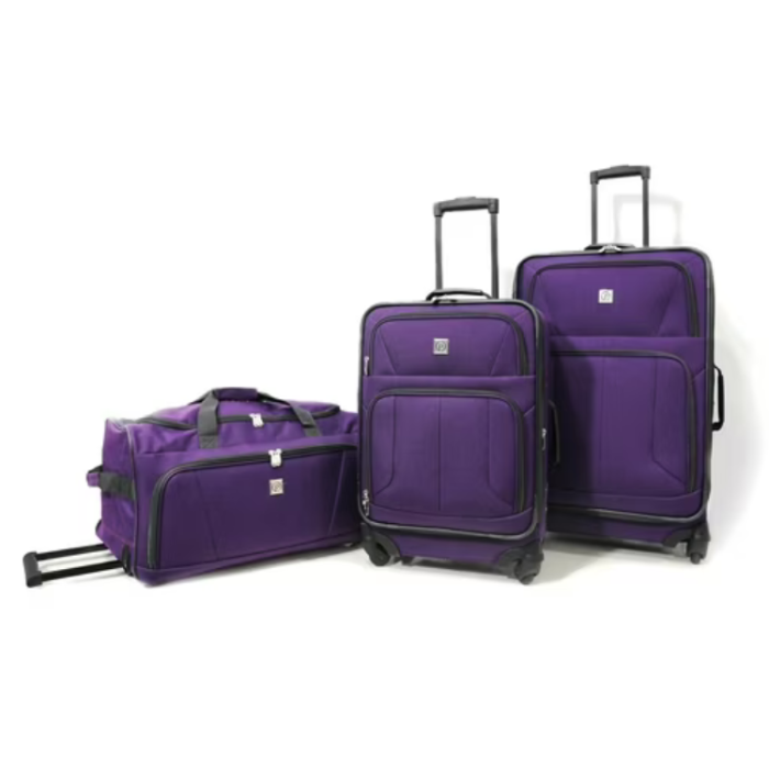 Protege 3-Piece Softside Spinner Luggage Set – Purple