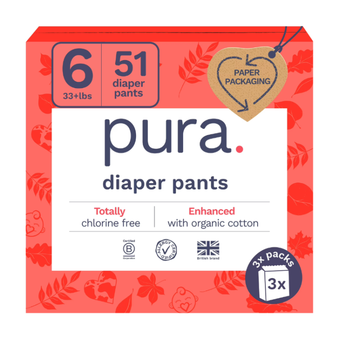 Pura Pull-On Diaper Pants, Size 6, 51 Count