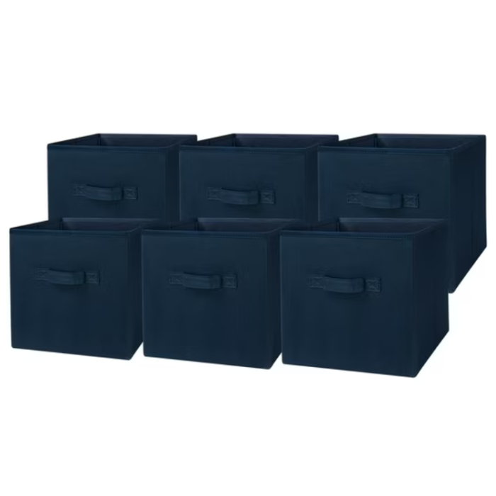 Mainstays Collapsible Cube Fabric Storage Bins (10.5″ x 10.5″, 6‑Pack)