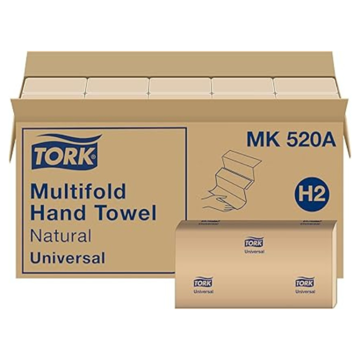 Tork Universal Multifold Hand Towels (1‑Ply, Natural, 16 × 250 Sheets)