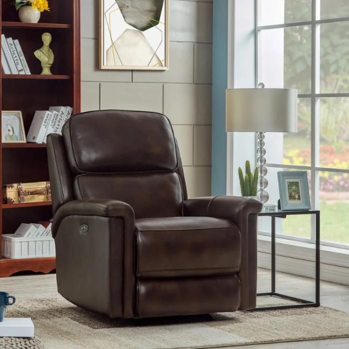 Laiken Leather Power Glider Recliner with Power Headrest