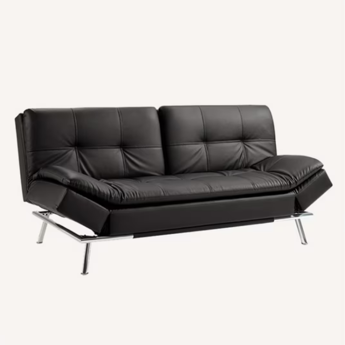 Folding Futon Sofa Bed (Black)