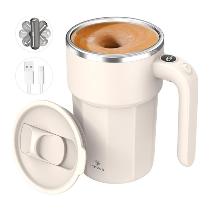 ICOECO Self-Stirring Magnetic Coffee Cup, Rechargeable
