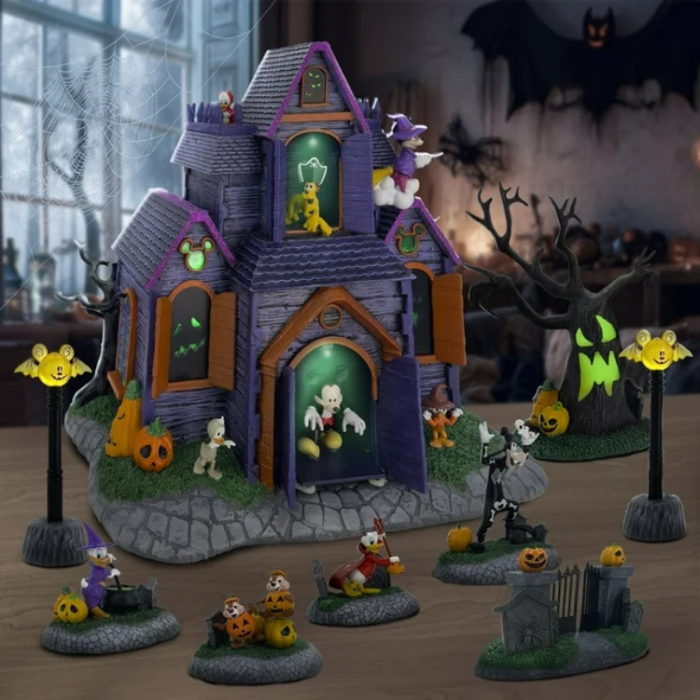 Disney Pre-Lit Animated Halloween Village, 9-Piece Set