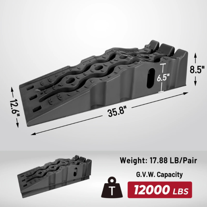 Hyper Tough Heavy Duty Vehicle Ramp Set, 12,000lb GVW - 2 Pack