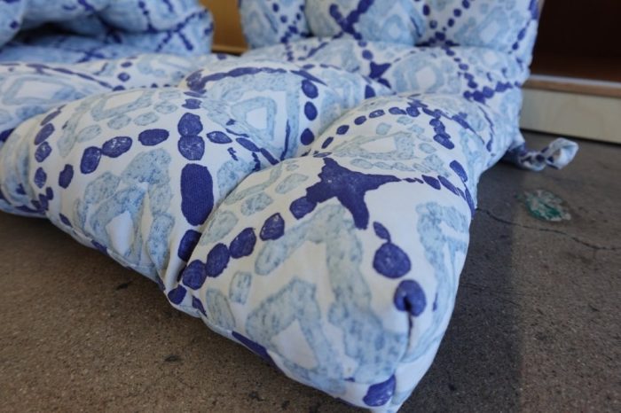 Indoor/Outdoor Adirondack Patio Chair Cushions 44 x 19 x 4 Inch in Boho Geometry Blue - Image 4