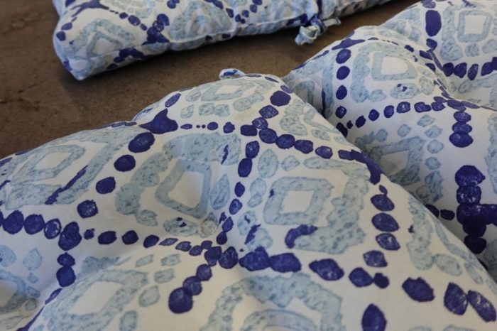 Indoor/Outdoor Adirondack Patio Chair Cushions 44 x 19 x 4 Inch in Boho Geometry Blue - Image 6