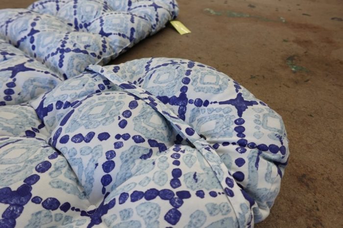 Indoor/Outdoor Adirondack Patio Chair Cushions 44 x 19 x 4 Inch in Boho Geometry Blue - Image 7