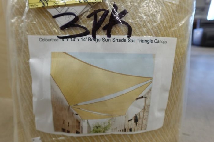 Colourtree 14' x 14' x 14' Beige Sun Shade Sail Triangle Canopy - Image 2