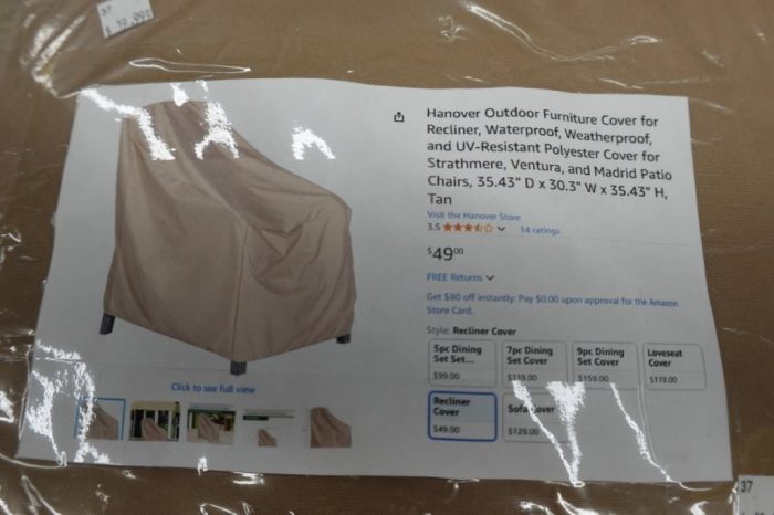 Hanover Outdoor Furniture Cover for Recliner 35.43" D x 30.3" W x 35.43" H - Tan - Image 2