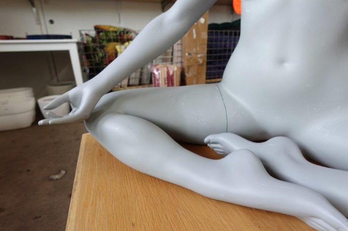Lotus Pose Yoga Female Full Body Mannequin in Gray - Image 4