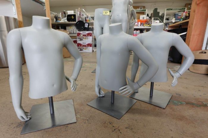 Young Adult Half Body Torso Mannequin in Gray for Retail Display - Image 2