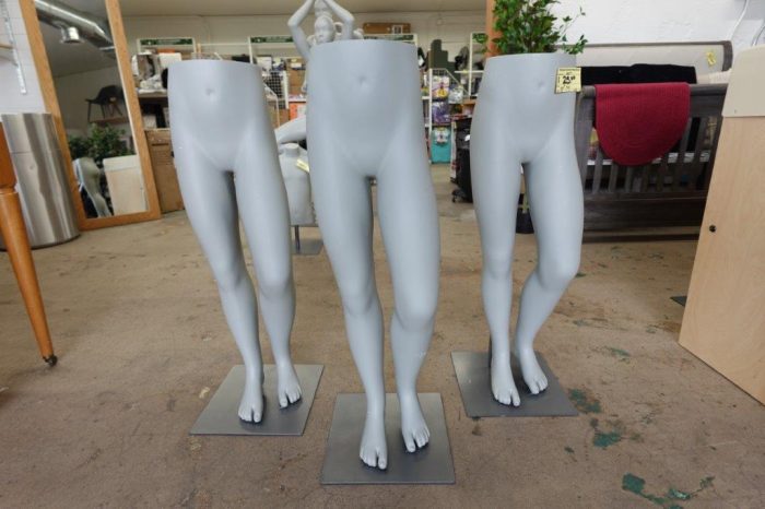 Young Adult Half Body Legs Mannequin in Gray for Retail Display - Image 2