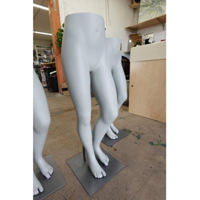 Young Adult Half Body Legs Mannequin in Gray for Retail Display