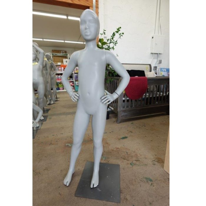 Hands on Hips Young Adult Full Body Mannequin in Gray for Retail Display