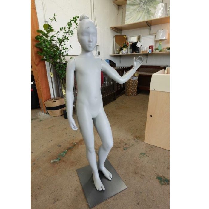 Standing Arm Up Young Adult Full Body Mannequin in Gray for Retail Display
