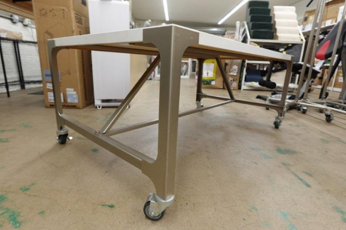 24" Tall Industrial Heavy Duty Store Display Table / Rolling Coffee Table - Image 3