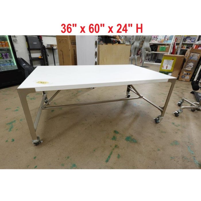 24" Tall Industrial Heavy Duty Store Display Table / Rolling Coffee Table