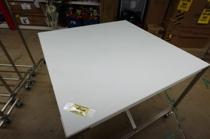 34" Tall White Industrial Heavy Duty Square Work Bench / Store Display Table - Image 5