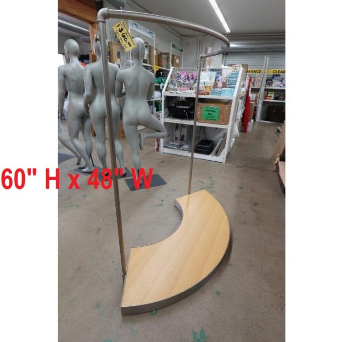 Curved Industrial Clothing Rack Store Display