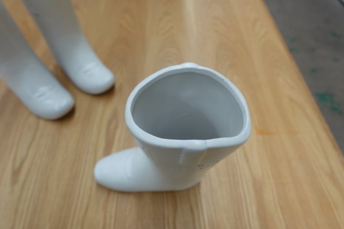 Urban Shop White Ceramic Cowboy Boot Vase - 8.75" Tall - Image 5