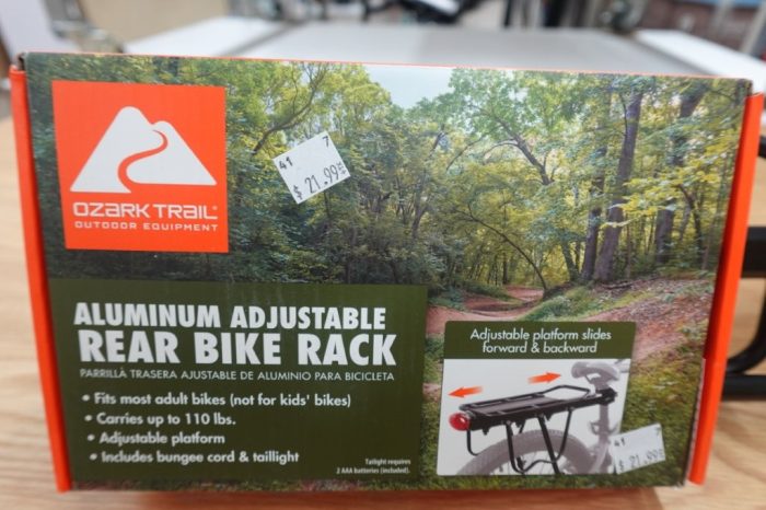 Ozark Trail Adjustable Aluminum Rear Bike Rack with Taillight - Image 2