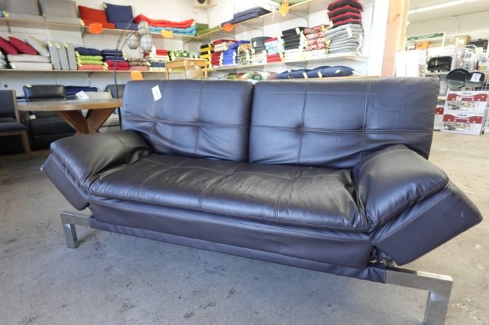 Folding Futon Sofa Bed (Black) - Image 7
