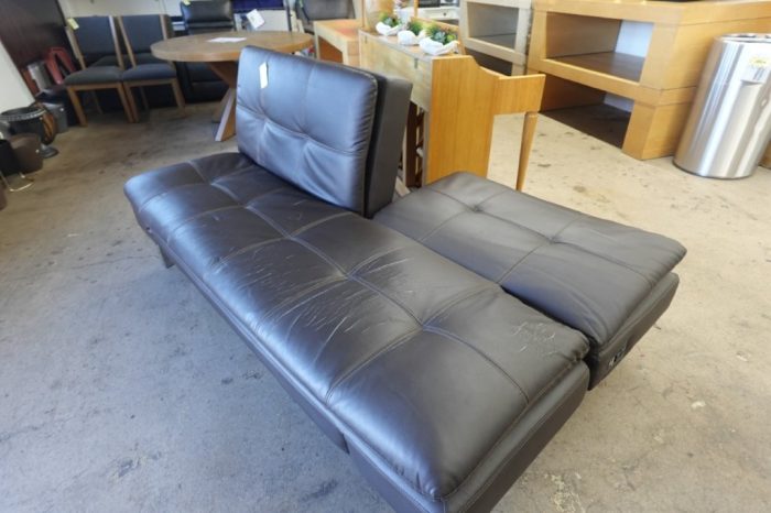 Folding Futon Sofa Bed (Black) - Image 8