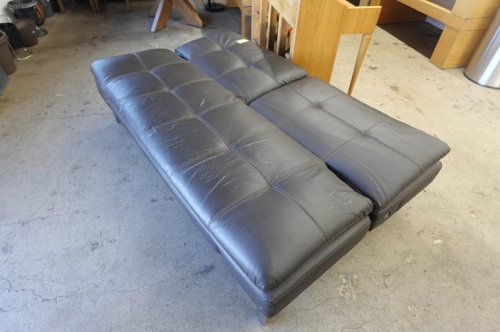Folding Futon Sofa Bed (Black) - Image 9