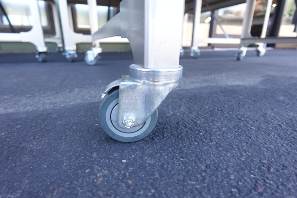 Industrial Wooden Heavy Duty Coffee Table on Wheels - Image 5