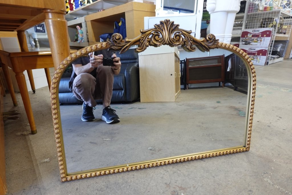 Crystal Art Gallery 24" x 34" Gold Arch Decoration Room Wall Mirror - Image 3