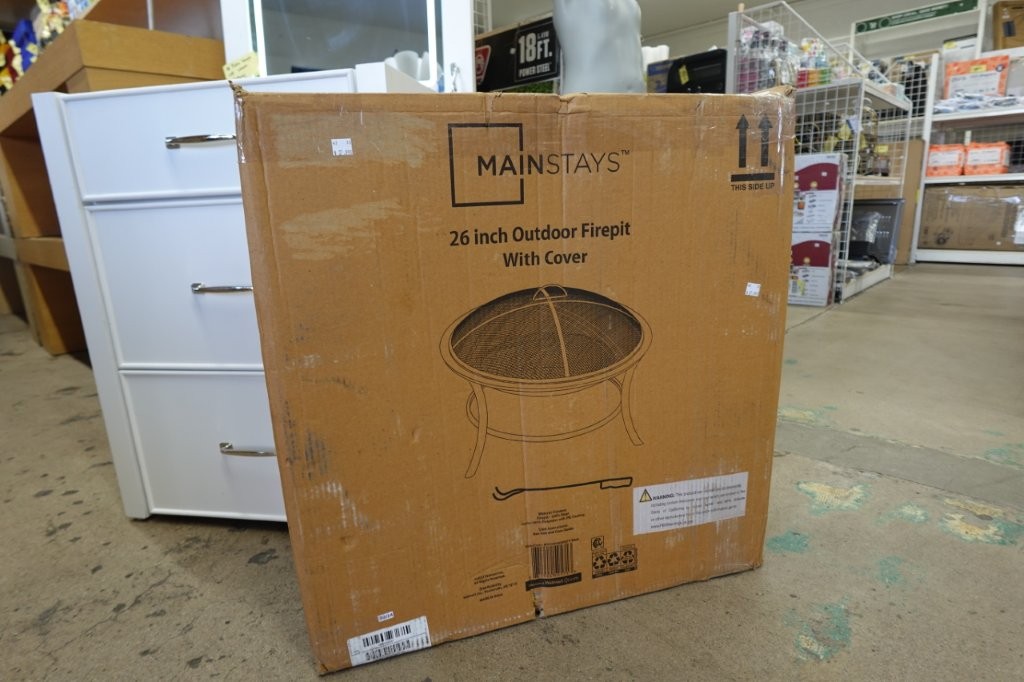 Mainstays 26" Round Iron Outdoor Wood Burning Fire Pit / Place in Black - Image 3