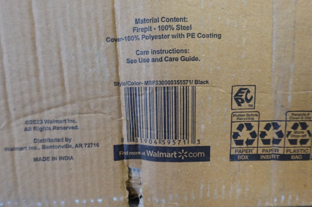 Mainstays 26" Round Iron Outdoor Wood Burning Fire Pit / Place in Black - Image 5