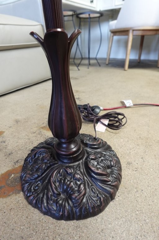 Tiffany Style 1 Light Reading Floor Lamp with Glass Shade - Image 6