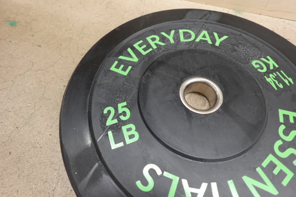 BalanceFrom Olympic Bumper Plate Weight Plate 25 lbs Pair in Black - Image 3