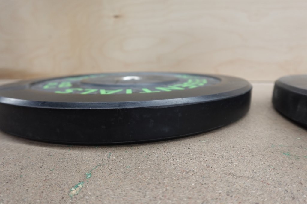 BalanceFrom Olympic Bumper Plate Weight Plate 25 lbs Pair in Black - Image 4