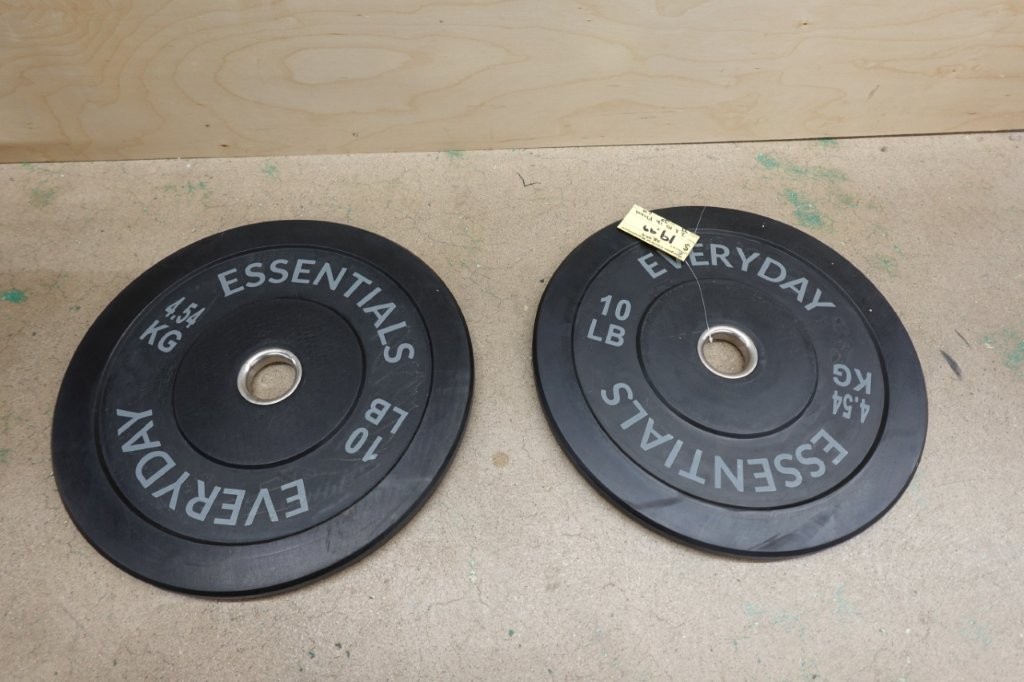 BalanceFrom Olympic Bumper Plate Weight Plate 10 lb Pair in Black - Image 2