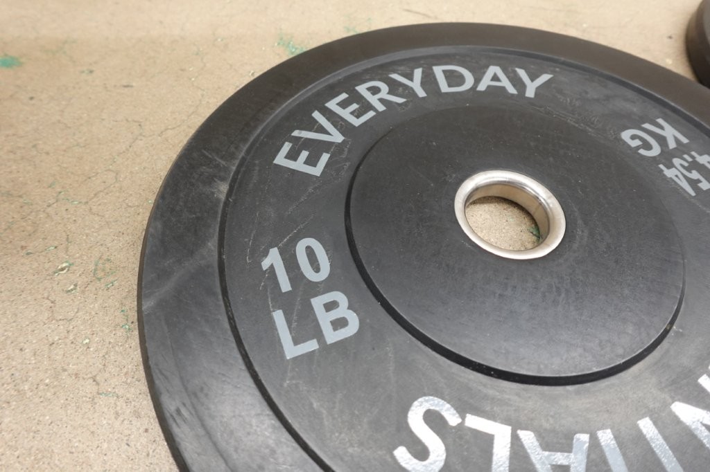 BalanceFrom Olympic Bumper Plate Weight Plate 10 lb Pair in Black - Image 3