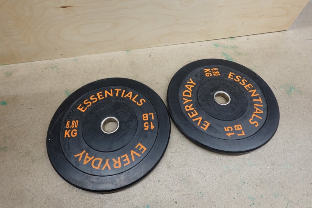 BalanceFrom Olympic Bumper Plate Weight Plate 15 lb Pair in Black - Image 2