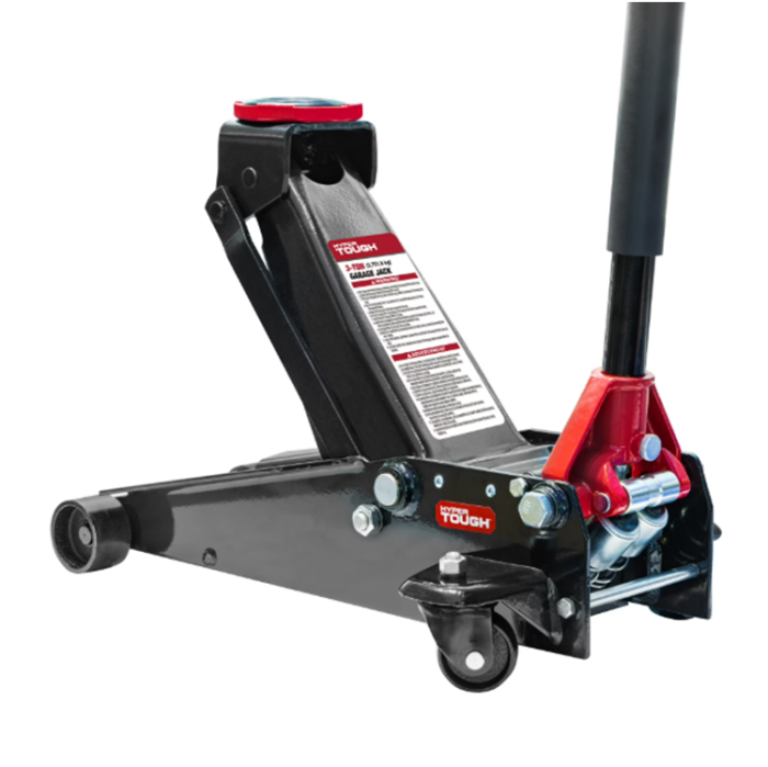 Hyper Tough 3-Ton Garage Jack with Dual Pumps – Black