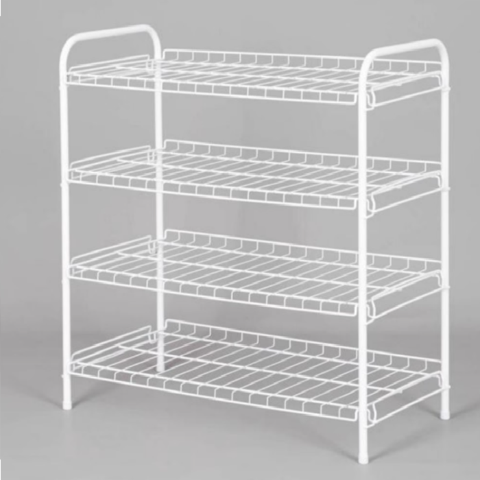 Mainstays 4-Tier Steel Wire Shoe Organizer - Arctic White