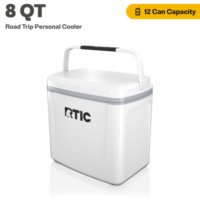 RTIC Road Trip 8 Qt Personal Cooler - White/Grey