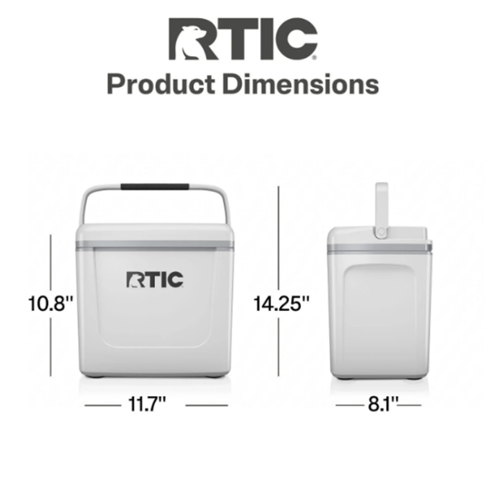 RTIC Road Trip 8 Qt Personal Cooler - White/Grey - Image 2