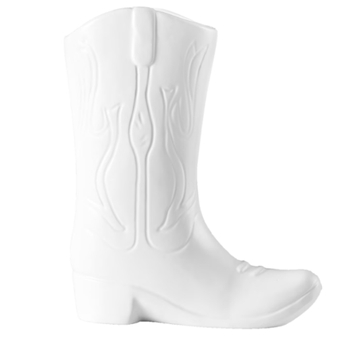 Urban Shop White Ceramic Cowboy Boot Vase - 8.75" Tall