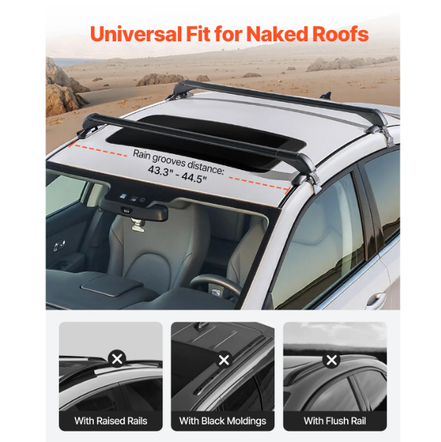 Universal Roof Rack Cross Bars Suitable for Vehicles Without Raised Rails or Flush Rail - Image 2